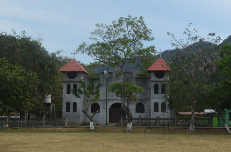 The church on the plaza in the little village of Guaitil