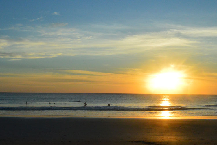 Sunset is the best time of day for a dip in the Pacific Ocean