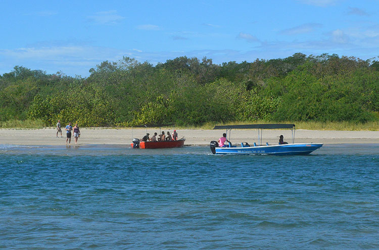 Ferryboat service crosses the estuary from Playa Grande to Tamarindo